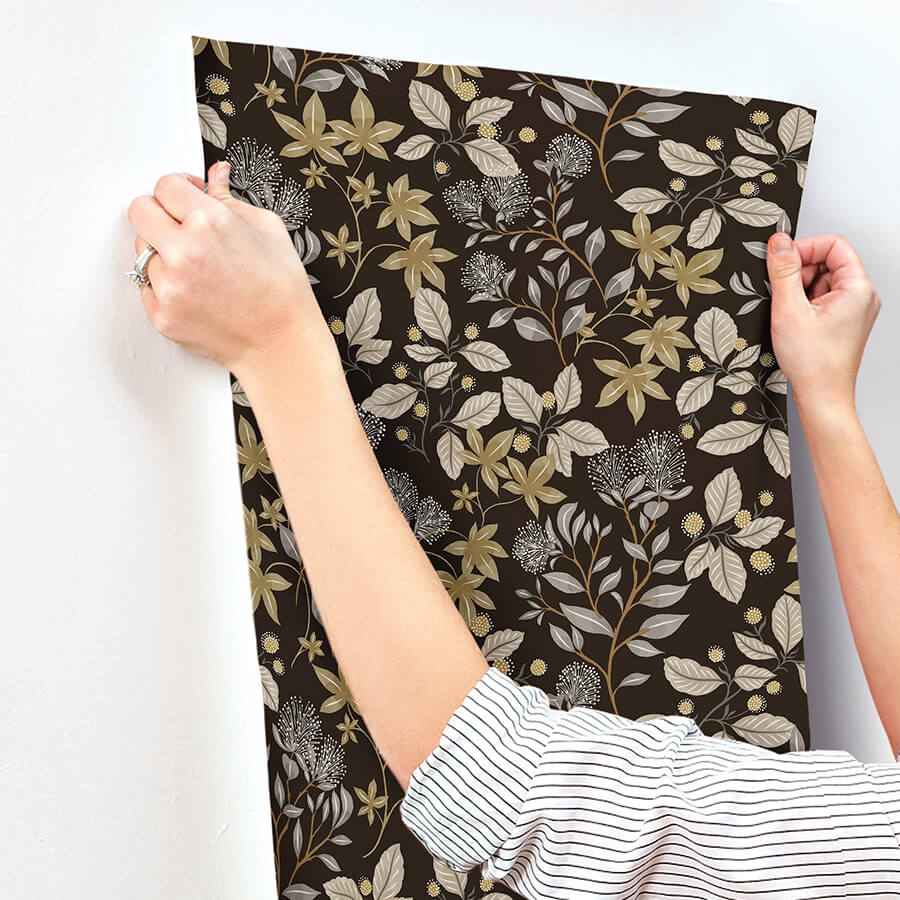 Mildred Black Botanical Trail Wallpaper - York Wallcoverings - 4155-72817 - York Wallcoverings Wallpaper
