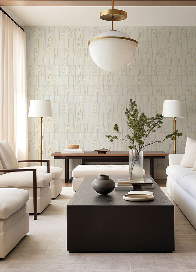 huntington-gold-geometric-stripe-wallpaper-york-wallcoverings-4155-72818 - York Wallcoverings Wallpaper