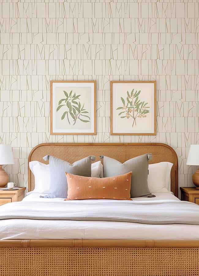 Huntington Gold Geometric Stripe Wallpaper - York Wallcoverings - 4155-72818 - York Wallcoverings Wallpaper