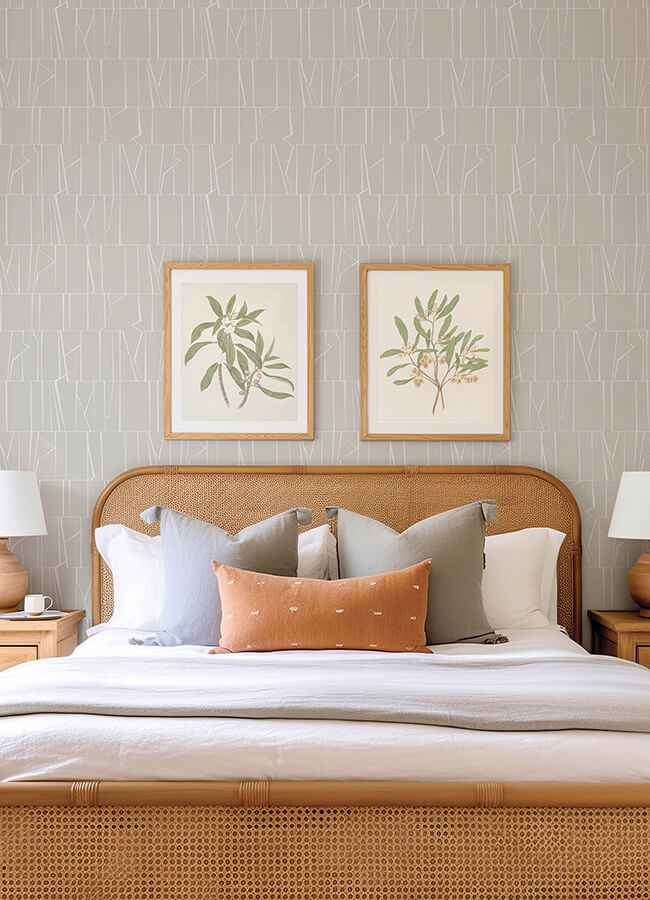 Huntington Silver Geometric Stripe Wallpaper - York Wallcoverings - 4155-72819