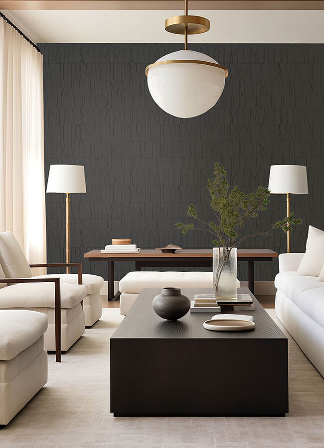 huntington-charcoal-geometric-stripe-wallpaper-york-wallcoverings-4155-72820 - York Wallcoverings Wallpaper