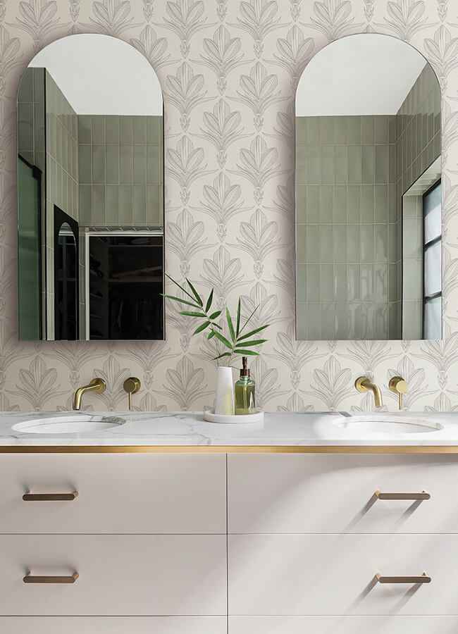 Larkyn Grey Peel & Stick Wallpaper - York Wallcoverings - NUS6373 - York Wallcoverings Wallpaper