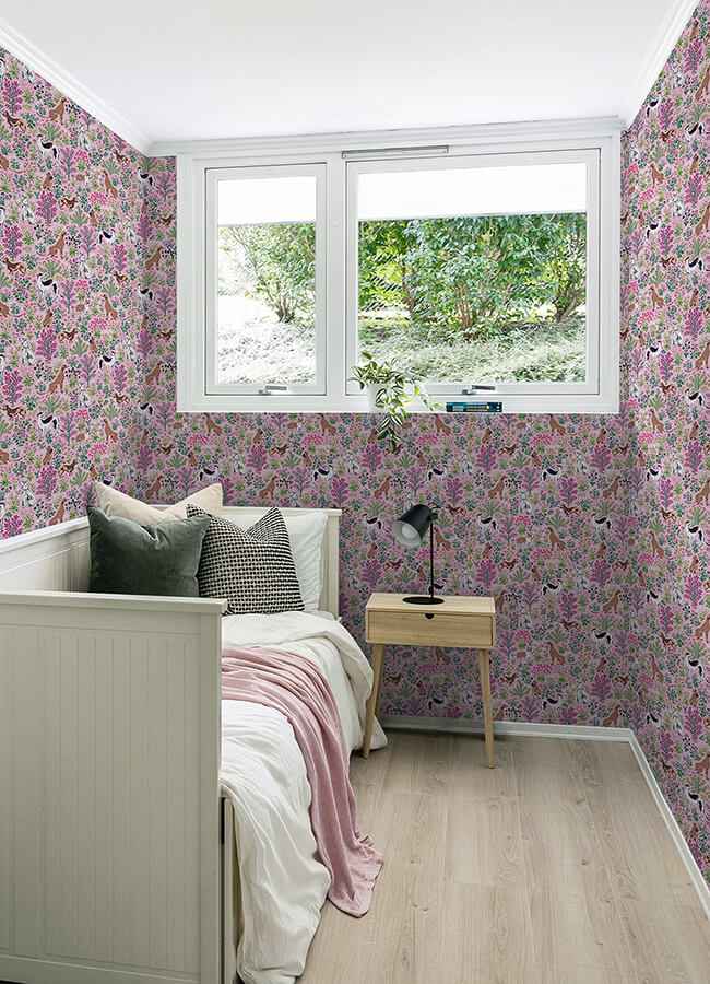 Must Love Dogs Pink Peel and Stick Wallpaper - York Wallcoverings - PFS6379 - York Wallcoverings Wallpaper