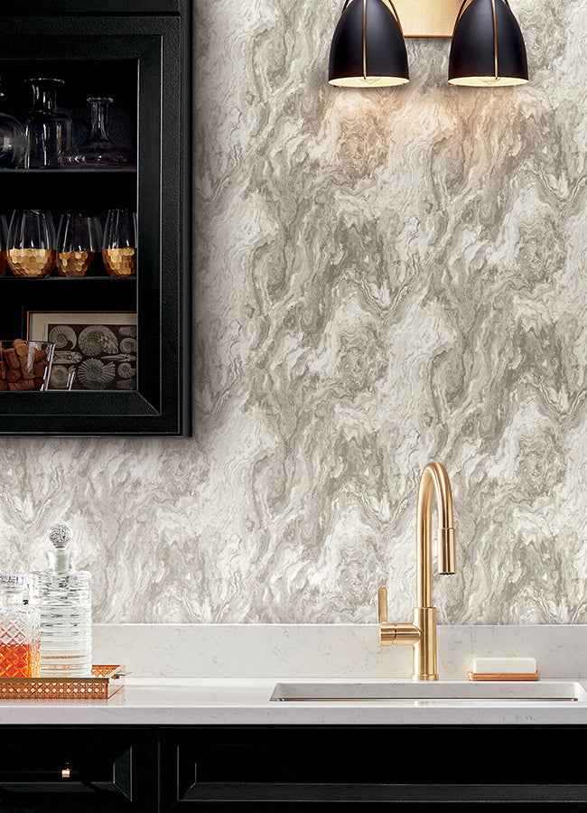 Star Taupe Marble Wallpaper - York Wallcoverings - 4168-15529 - York Wallcoverings Wallpaper