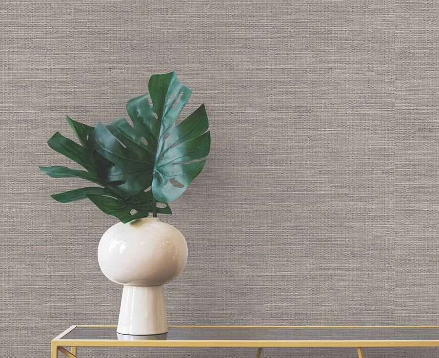 Winn Dark Brown Faux Grasscloth Wallpaper - York Wallcoverings - 4174-4600 - York Wallcoverings Wallpaper