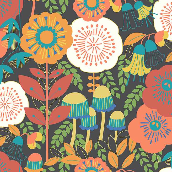 Dream Garden Dark Brown Peel and Stick Wallpaper - York Wallcoverings - MCS6398 - York Wallcoverings Wallpaper