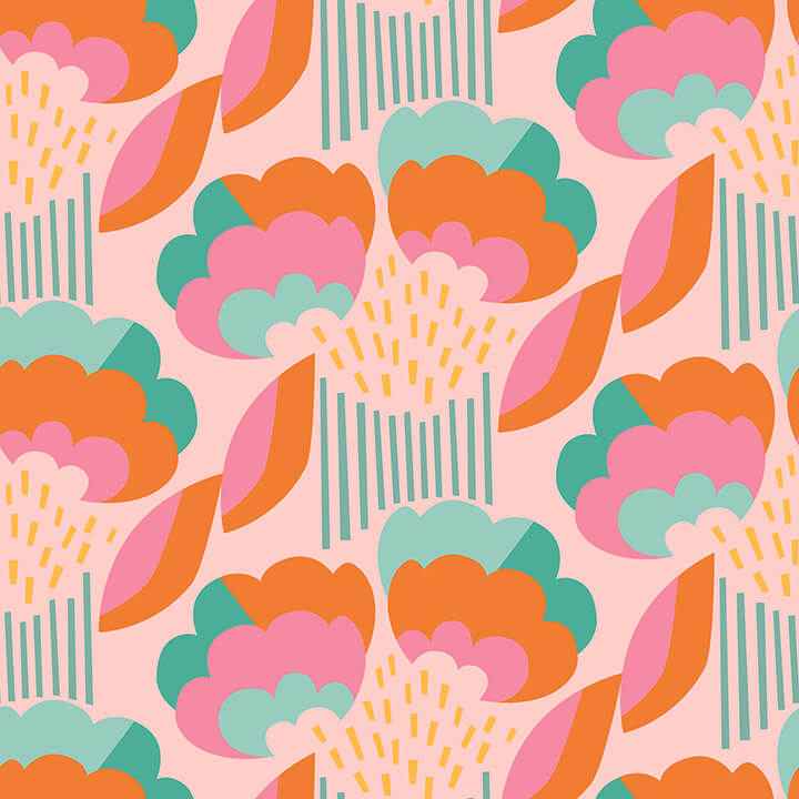 Retro Esme Pink Peel & Stick Wallpaper - York Wallcoverings - MCS6401