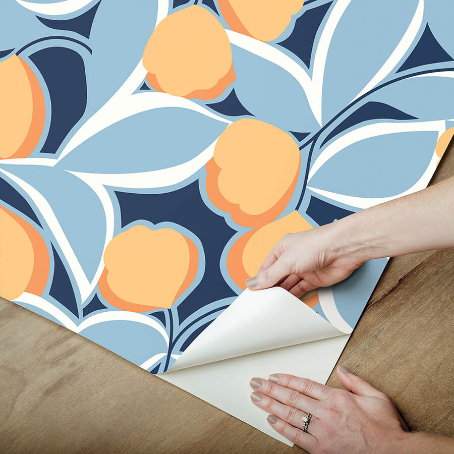 talia-light-blue-peel-and-stick-wallpaper-york-wallcoverings-mcs6406 - York Wallcoverings Wallpaper