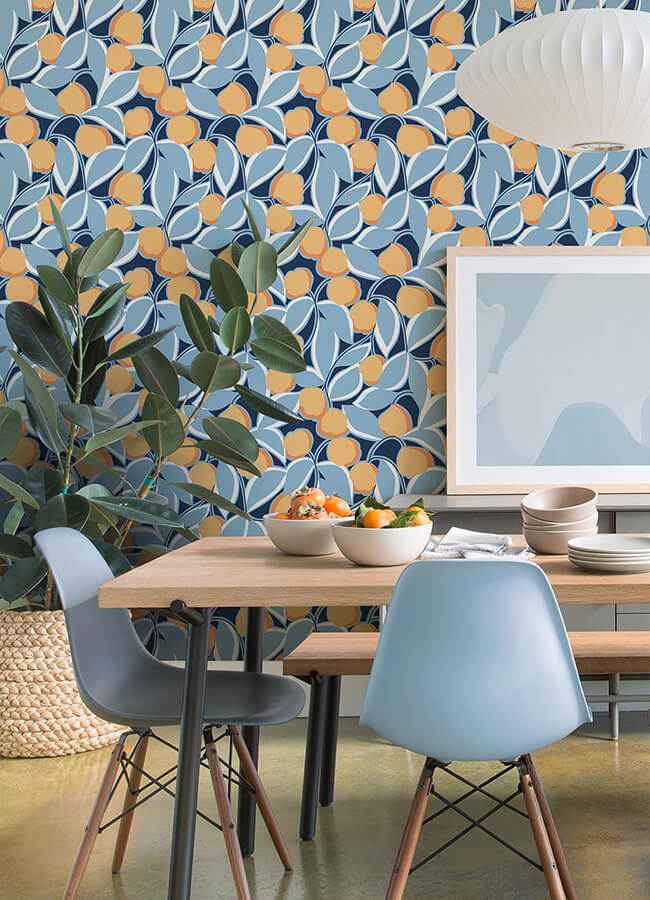 Talia Light Blue Peel & Stick Wallpaper - York Wallcoverings - MCS6406 - York Wallcoverings Wallpaper