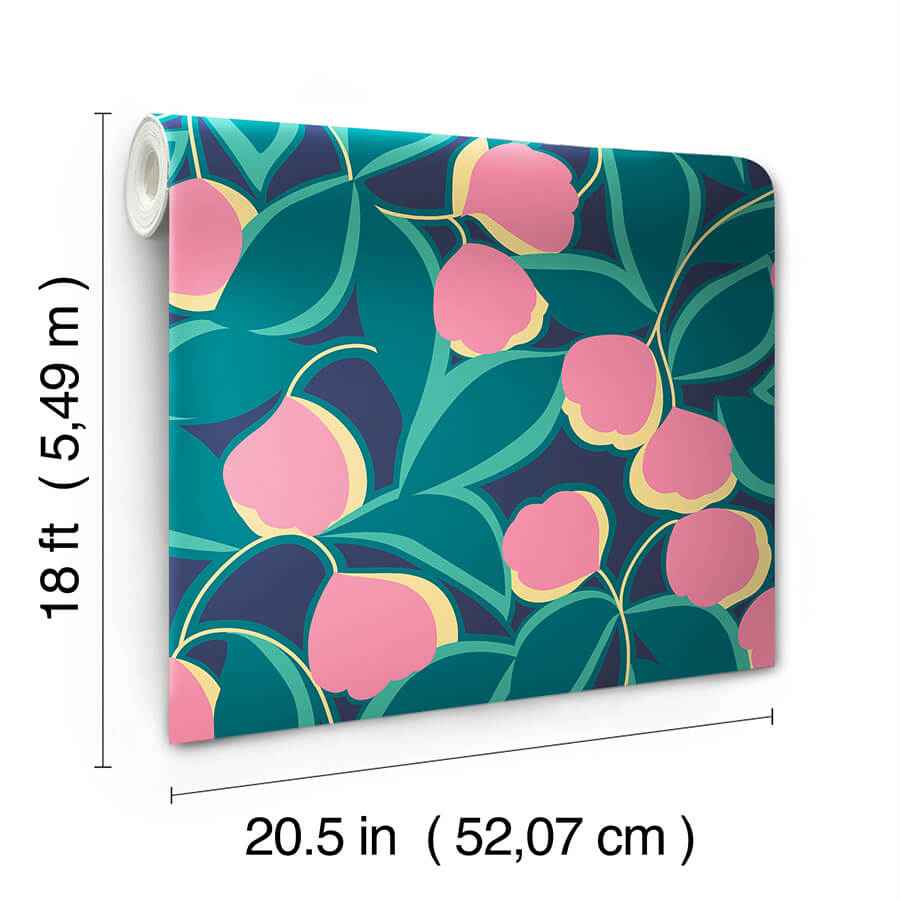 Talia Navy Peel & Stick Wallpaper - York Wallcoverings - MCS6407 - York Wallcoverings Wallpaper