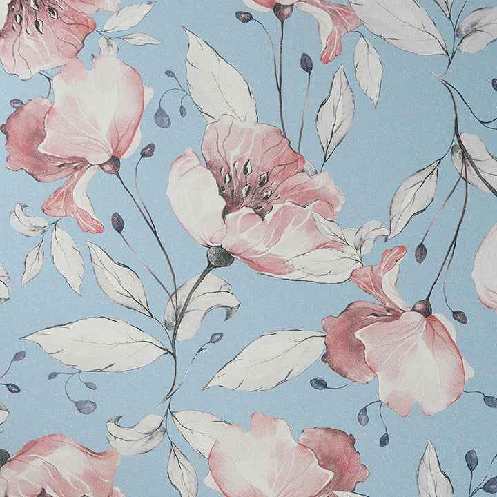 Lillian Pink Floral Wallpaper - York Wallcoverings - AH251902