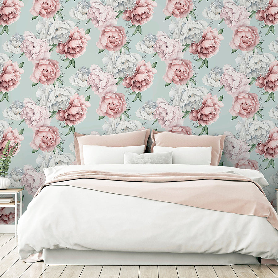 sophie-mint-floral-wallpaper-york-wallcoverings-ah251908 - York Wallcoverings Wallpaper