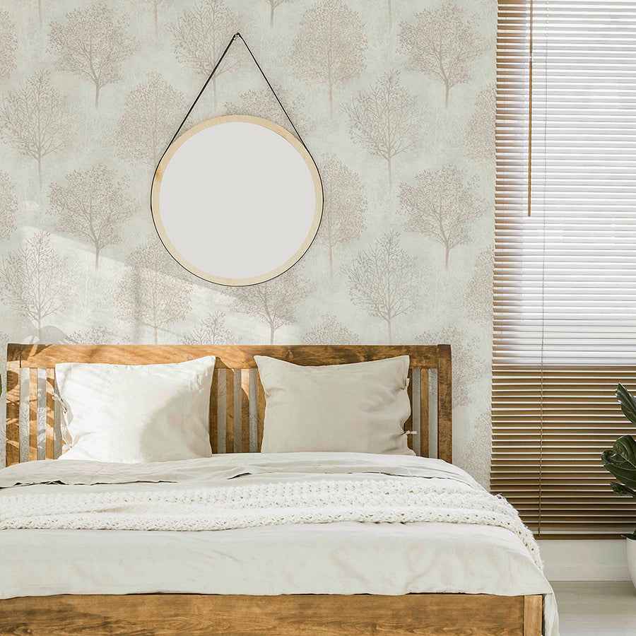 Agatha Beige Trees Wallpaper - York Wallcoverings - AH256702 - York Wallcoverings Wallpaper