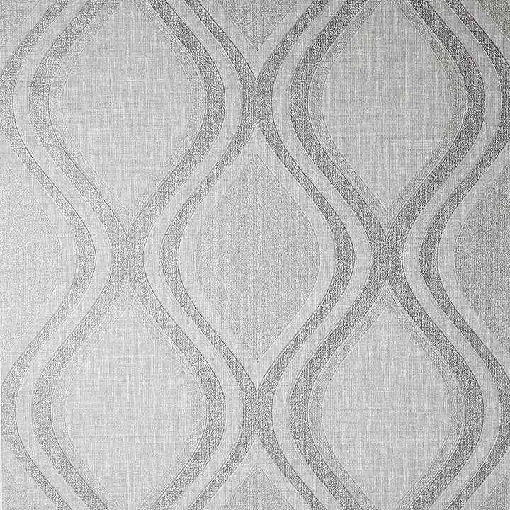 Ignatius Grey Ogee Wallpaper - York Wallcoverings - AH295101