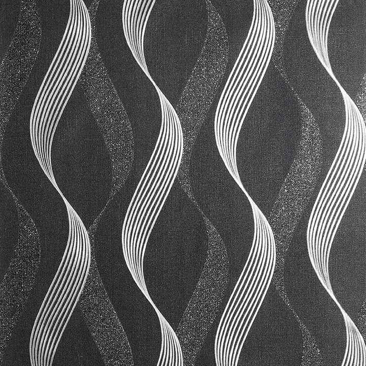 Wilhelmina Black Ribbon Wallpaper - York Wallcoverings - AH295500 - York Wallcoverings Wallpaper