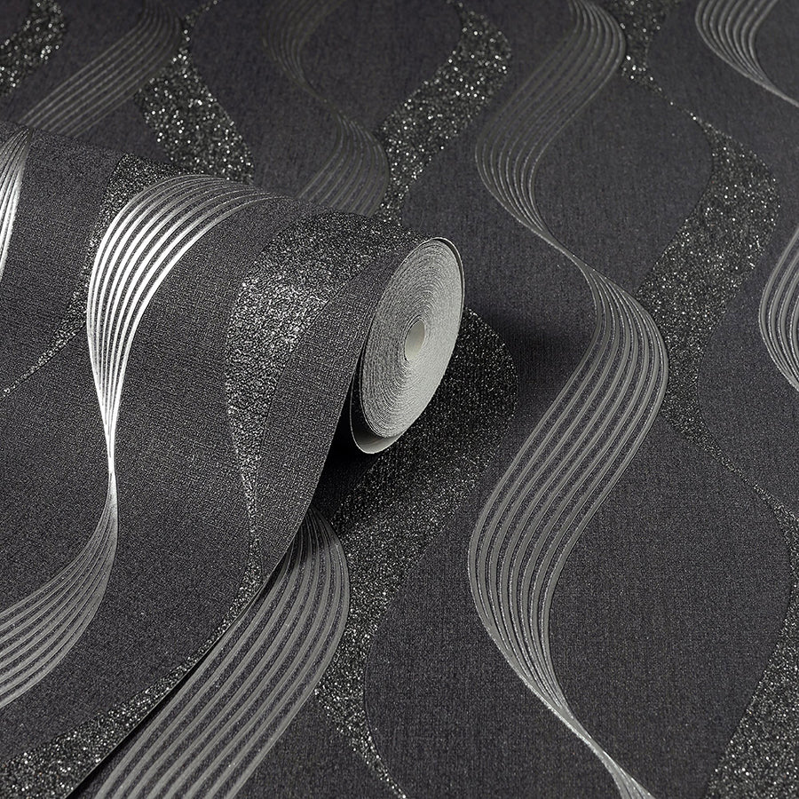 wilhelmina-black-ribbon-wallpaper-york-wallcoverings-ah295500 - York Wallcoverings Wallpaper