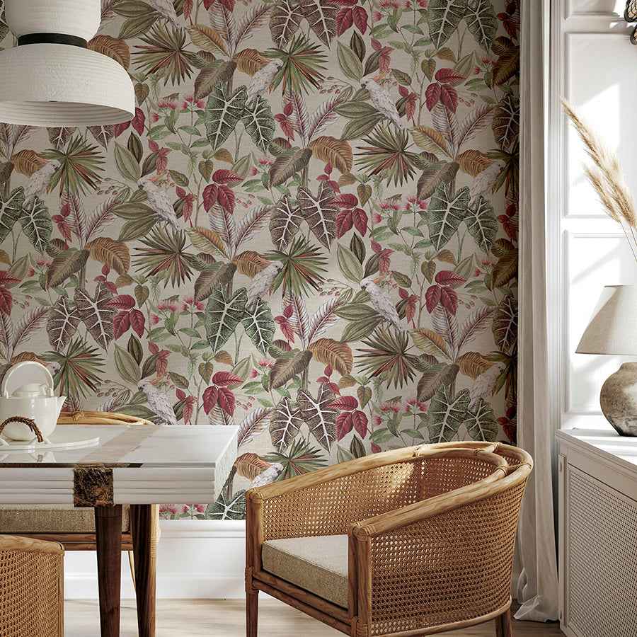Lorraine Neutral Tropical Wallpaper - York Wallcoverings - AH296908 - York Wallcoverings Wallpaper