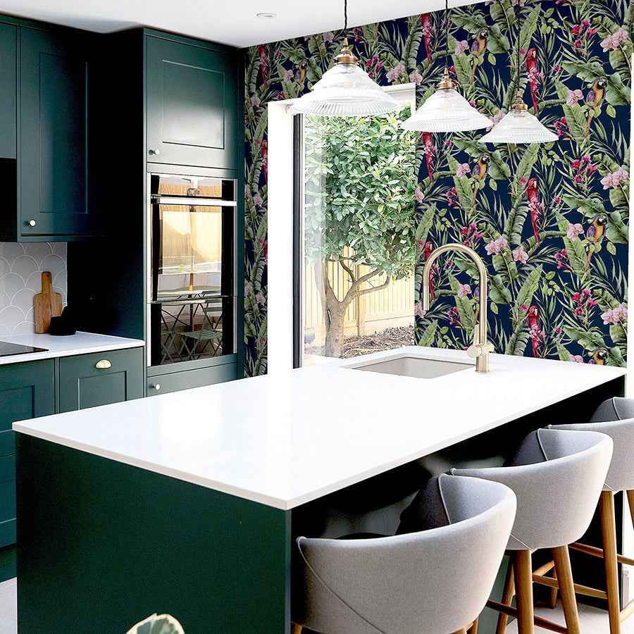 Rudy Navy Pretty Polly Wallpaper - York Wallcoverings - AH297106 - York Wallcoverings Wallpaper