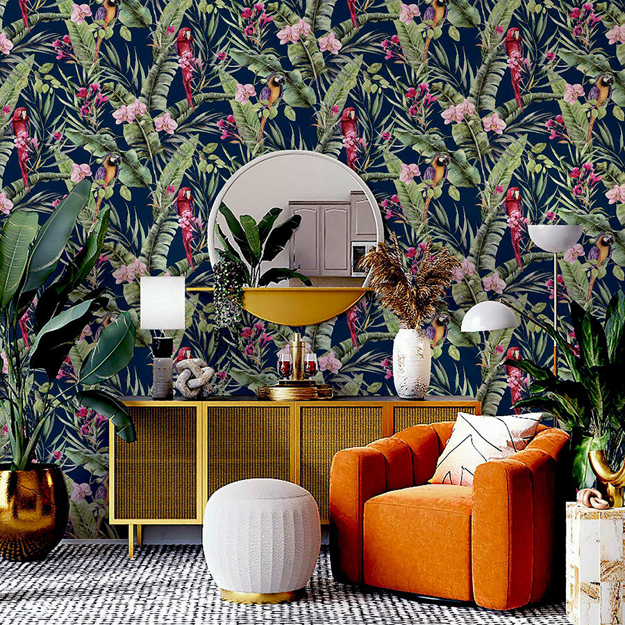 rudy-navy-pretty-polly-wallpaper-york-wallcoverings-ah297106 - York Wallcoverings Wallpaper