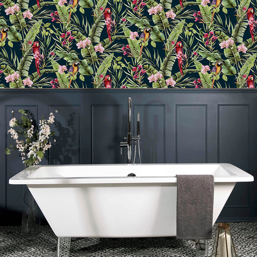 rudy-navy-pretty-polly-wallpaper-york-wallcoverings-ah297106 - York Wallcoverings Wallpaper