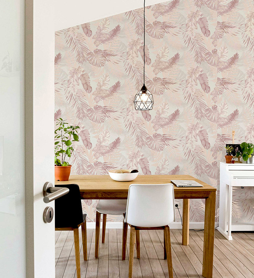 nell-blush-tropical-wallpaper-york-wallcoverings-ah297107 - York Wallcoverings Wallpaper