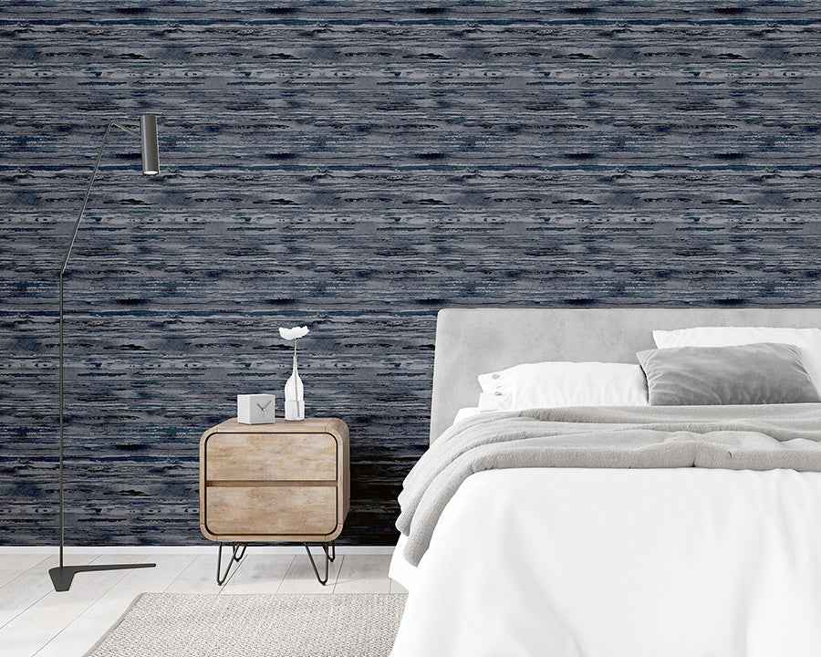 Philomena Denim Striated Wallpaper - York Wallcoverings - AH297700 - York Wallcoverings Wallpaper