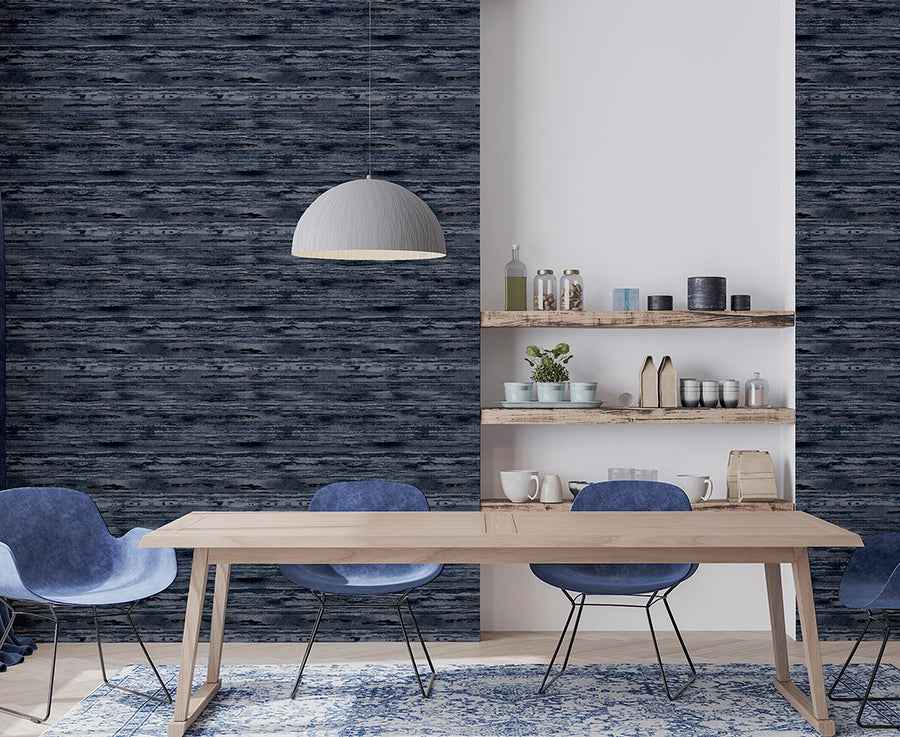 Philomena Denim Striated Wallpaper - York Wallcoverings - AH297700 - York Wallcoverings Wallpaper