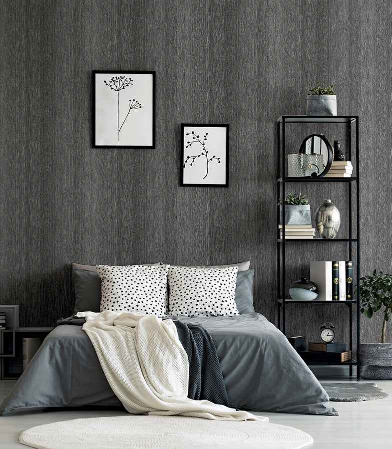 Ephraim Charcoal Radiance Plain Wallpaper - York Wallcoverings - AH298500 - York Wallcoverings Wallpaper