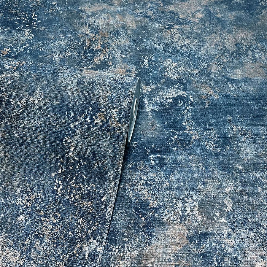 gideon-dark-blue-distressed-wallpaper-york-wallcoverings-ah298602 - York Wallcoverings Wallpaper