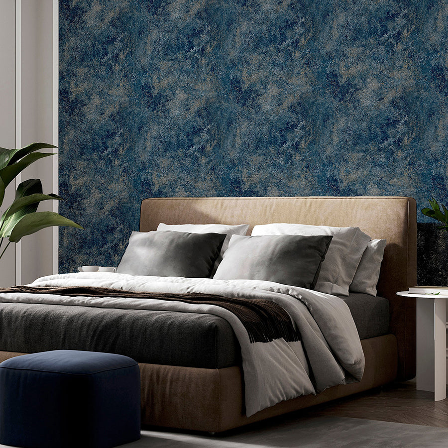 gideon-dark-blue-distressed-wallpaper-york-wallcoverings-ah298602 - York Wallcoverings Wallpaper
