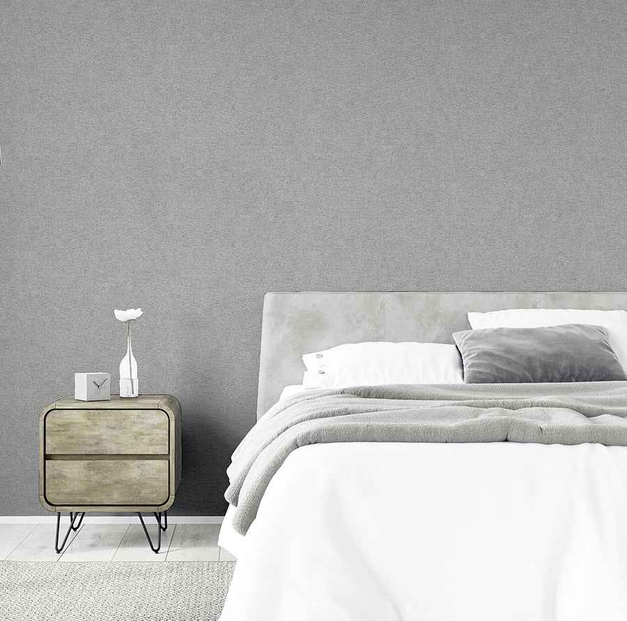 Monty Grey Faux Fabric Wallpaper - York Wallcoverings - AH532503 - York Wallcoverings Wallpaper