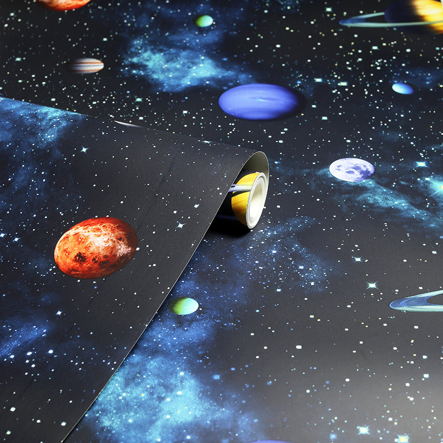 albert-black-cosmos-wallpaper-york-wallcoverings-ah668100 - York Wallcoverings Wallpaper