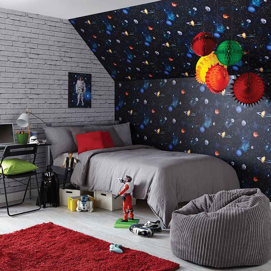 Albert Black Cosmos Wallpaper - York Wallcoverings - AH668100 - York Wallcoverings Wallpaper