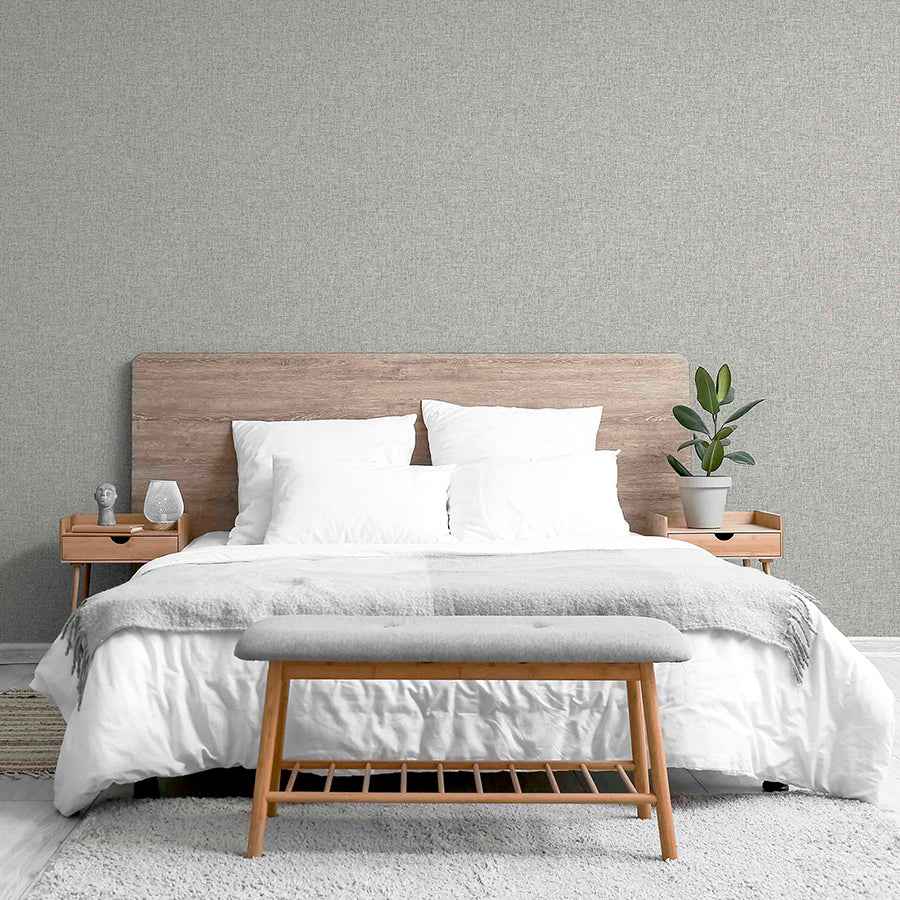 Maisie Light Grey Linen Wallpaper - York Wallcoverings - AH676006 - York Wallcoverings Wallpaper