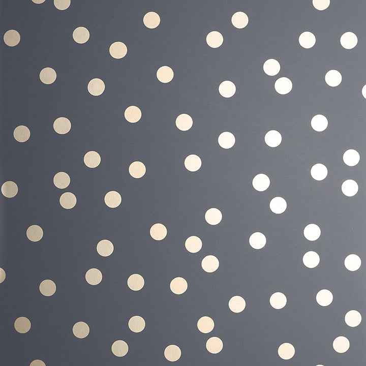 Priscella Charcoal Polka Dot Wallpaper - York Wallcoverings - AH685001 - York Wallcoverings Wallpaper
