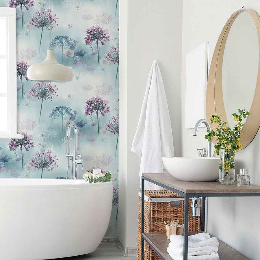 Lucille Light Blue Spring Meadow Wallpaper - York Wallcoverings - AH697400 - York Wallcoverings Wallpaper