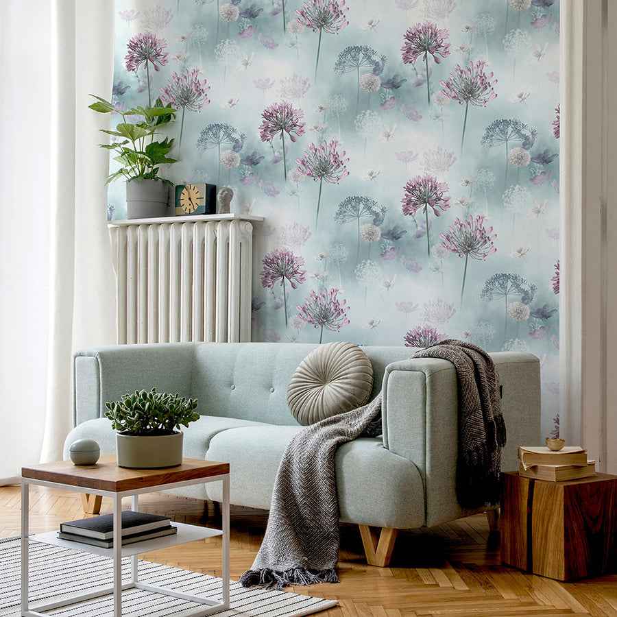Lucille Light Blue Spring Meadow Wallpaper - York Wallcoverings - AH697400 - York Wallcoverings Wallpaper