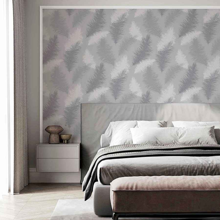 Sussurro Grey Feathers Wallpaper - York Wallcoverings - AH901705 - York Wallcoverings Wallpaper
