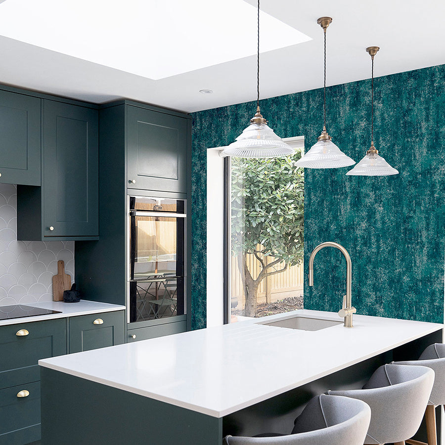 velour-teal-distressed-wallpaper-york-wallcoverings-ah904005 - York Wallcoverings Wallpaper