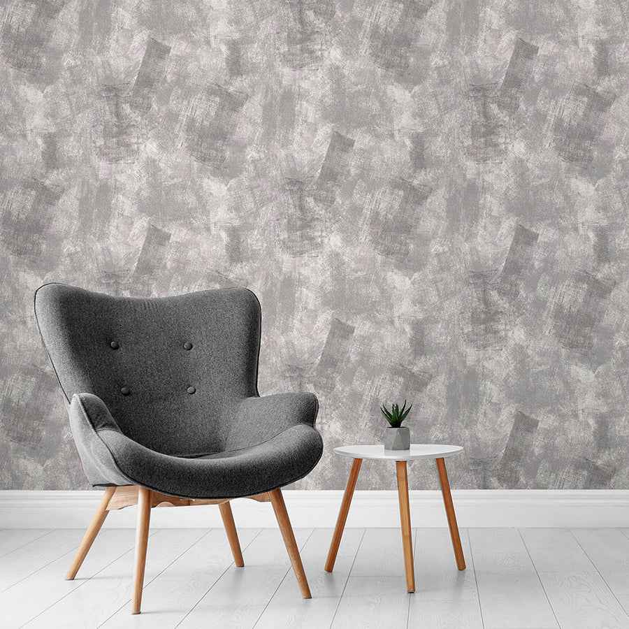 Barney Grey Brushed Strokes Wallpaper - York Wallcoverings - AH904405 - York Wallcoverings Wallpaper