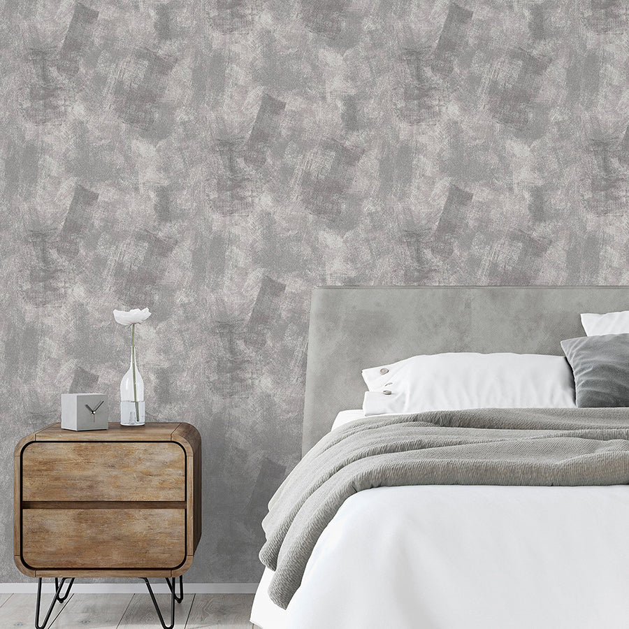 barney-grey-brushed-strokes-wallpaper-york-wallcoverings-ah904405 - York Wallcoverings Wallpaper