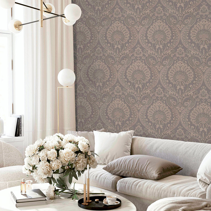 berenice-rose-gold-luxe-wallpaper-york-wallcoverings-ah906605 - York Wallcoverings Wallpaper