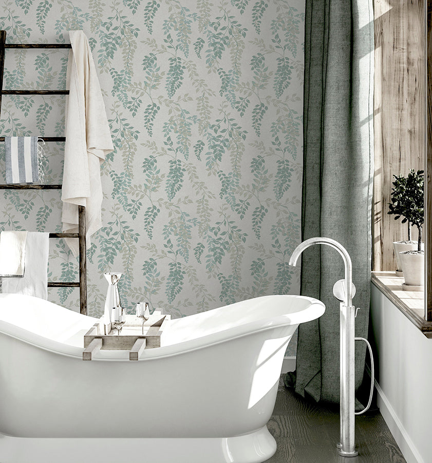 manami-green-wisteria-wallpaper-york-wallcoverings-ah907005 - York Wallcoverings Wallpaper