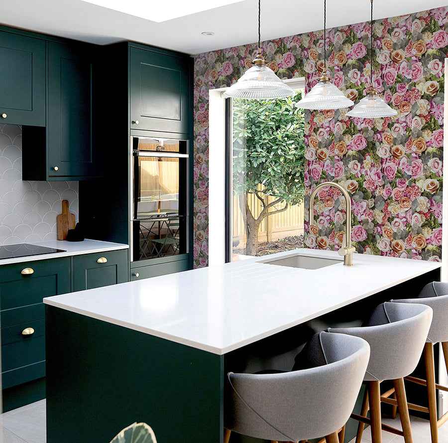 Deirdre Pink Floral Wallpaper - York Wallcoverings - AH908006 - York Wallcoverings Wallpaper