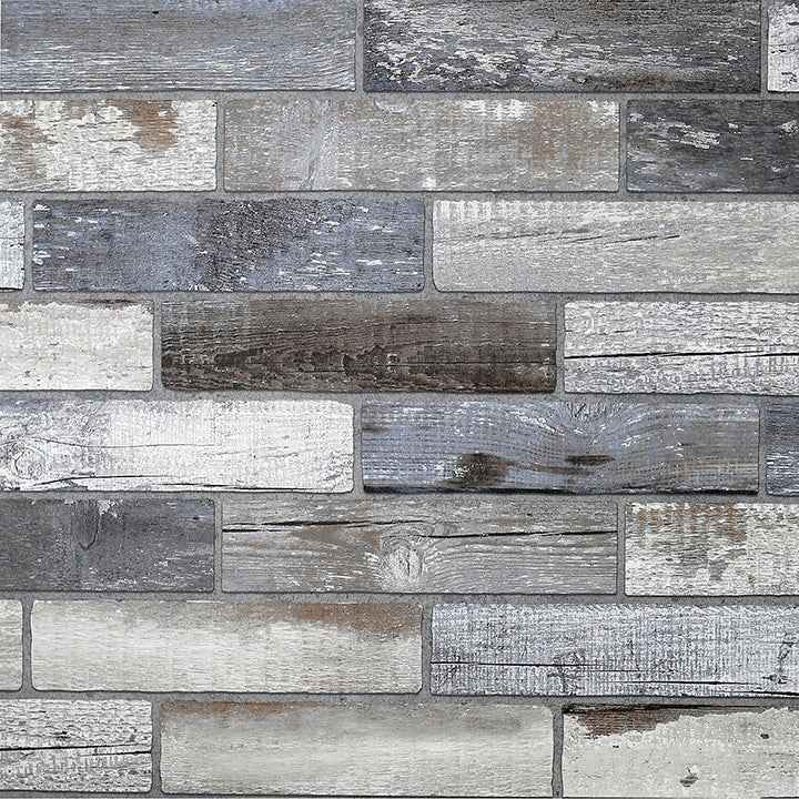 Wallace Grey Wood Tile Wallpaper - York Wallcoverings - AH908908