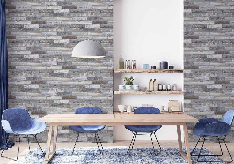Wallace Grey Wood Tile Wallpaper - York Wallcoverings - AH908908 - York Wallcoverings Wallpaper
