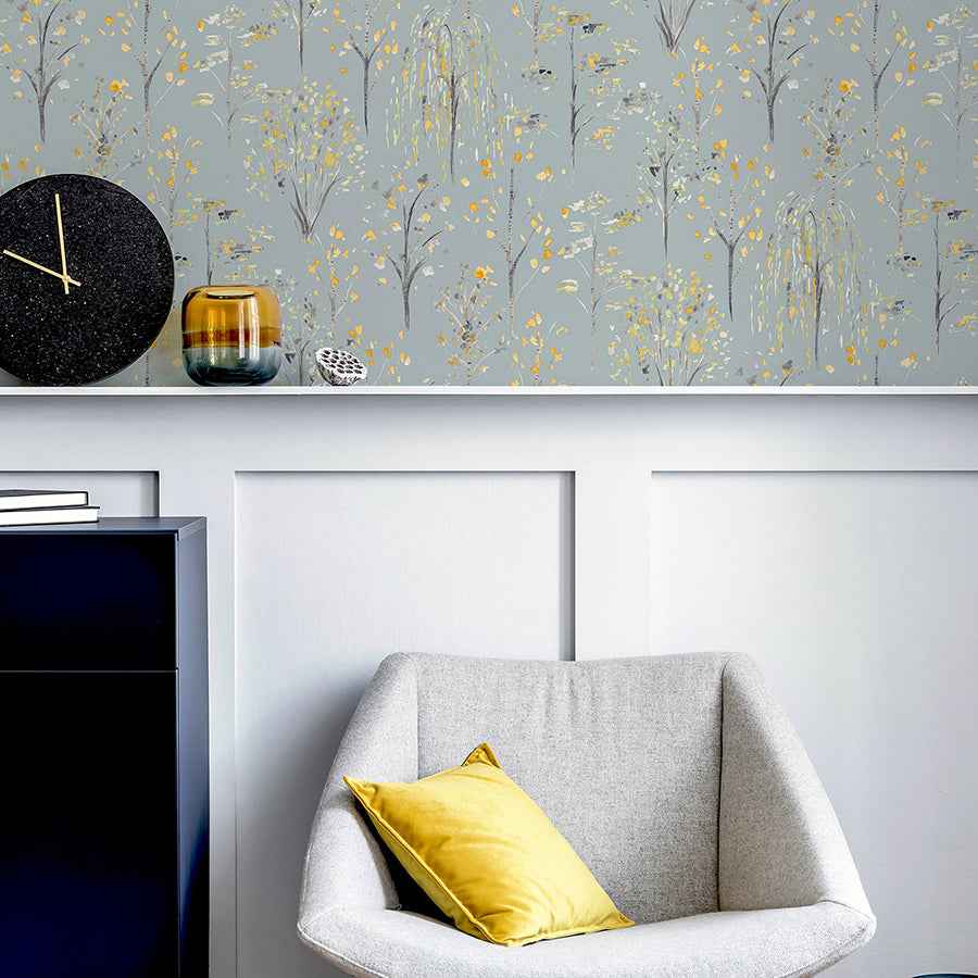 Mayumi Yellow Birch Grove Wallpaper - York Wallcoverings - AH909503 - York Wallcoverings Wallpaper