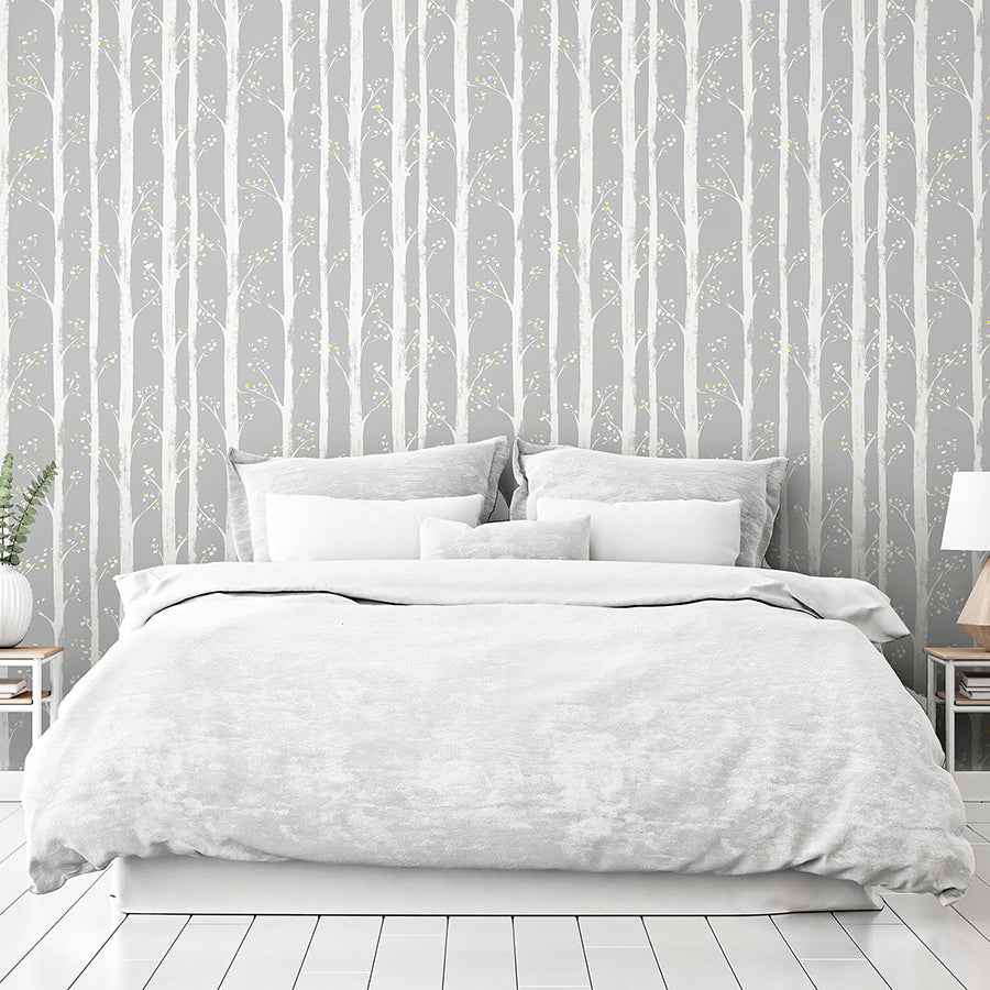 Florence Grey Forest Wallpaper - York Wallcoverings - AH909504 - York Wallcoverings Wallpaper