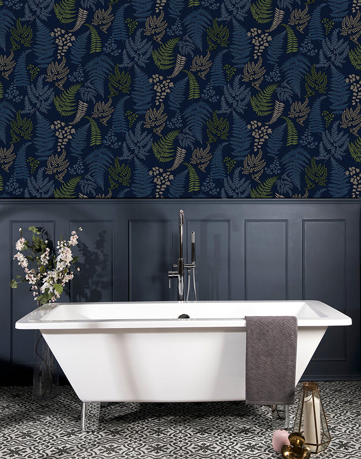 jerome-blue-botanical-wallpaper-york-wallcoverings-ah909800 - York Wallcoverings Wallpaper