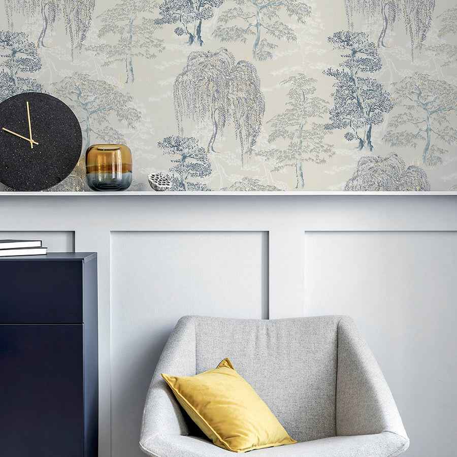 Midori Grey Trees Wallpaper - York Wallcoverings - AH909809 - York Wallcoverings Wallpaper